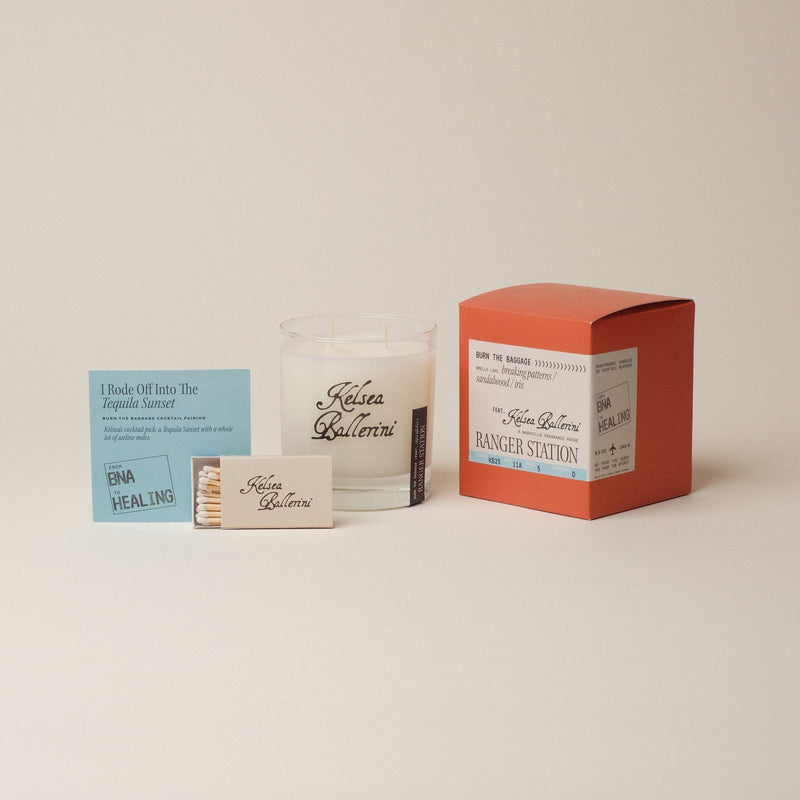 BURN THE BAGGAGE CANDLE (feat. KELSEA BALLERINI) Candle Tennessee Iris / Orris / Sandalwood / Breaking Patterns 
