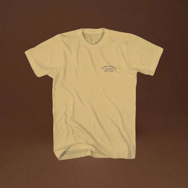 LANDLOCKED SURFER HOTLINE T-SHIRT (LIMITED EDITION) Accessory a limited t-shirt collaboration with almond surfboards 