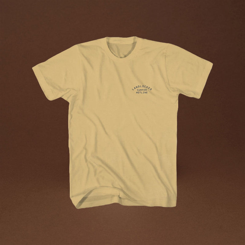 LANDLOCKED SURFER HOTLINE T-SHIRT (LIMITED EDITION) Accessory a limited t-shirt collaboration with almond surfboards 