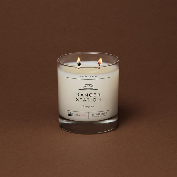 LEATHER + PINE CANDLE (2015 EDITION) Candle tanned leather / pine sap / amber / sandalwood 