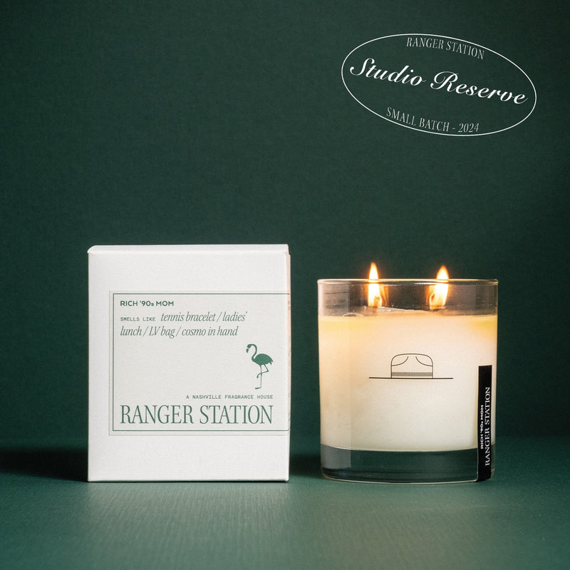 RICH 90's MOM CANDLE (STUDIO RESERVE LIMITED EDITION) Candle fresh lime, bergamot, lemon, lily, gardenia, jasmine, herbs, musk, muguet 