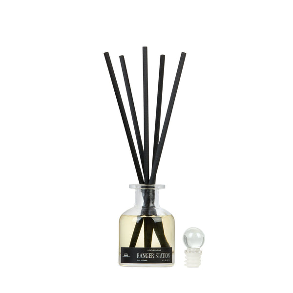 LEATHER + PINE REED DIFFUSER Reed Diffuser tanned leather / pine sap / amber / sandalwood 