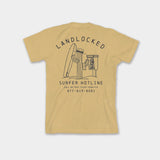 LANDLOCKED SURFER HOTLINE T-SHIRT (LIMITED EDITION) Accessory a limited t-shirt collaboration with almond surfboards 