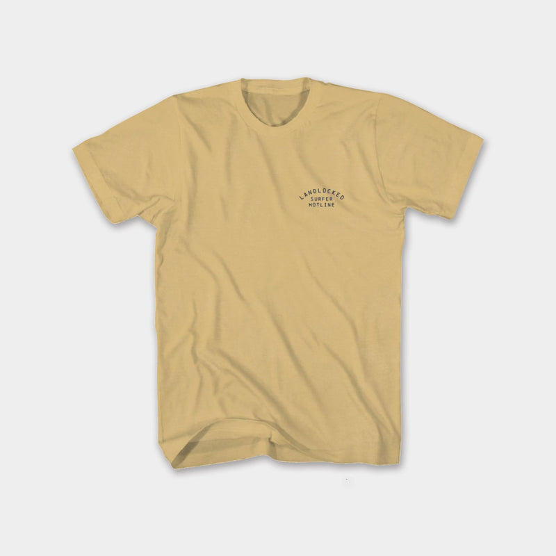 LANDLOCKED SURFER HOTLINE T-SHIRT (LIMITED EDITION) Accessory a limited t-shirt collaboration with almond surfboards 